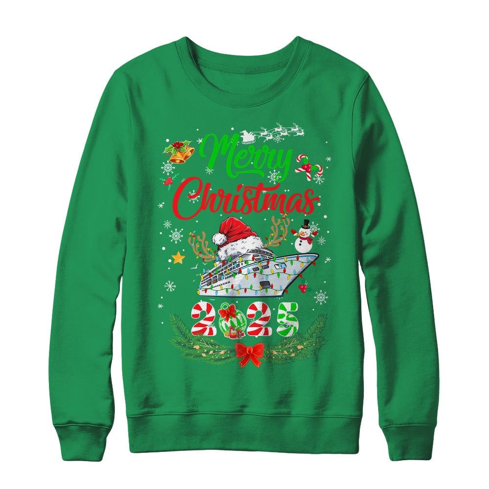 Merry Cruisemas 2025 Christmas Santa Reindeer Cruise Funny Shirt & Sweatshirt | siriusteestore