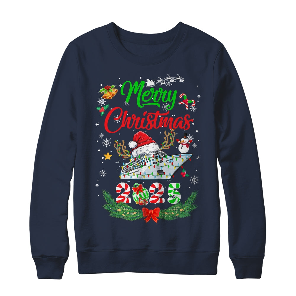 Merry Cruisemas 2025 Christmas Santa Reindeer Cruise Funny Shirt & Sweatshirt | siriusteestore