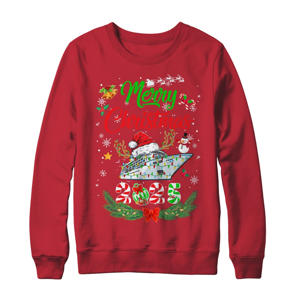 Merry Cruisemas 2025 Christmas Santa Reindeer Cruise Funny Shirt & Sweatshirt | siriusteestore