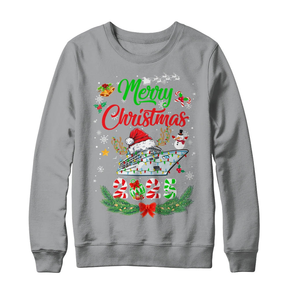 Merry Cruisemas 2025 Christmas Santa Reindeer Cruise Funny Shirt & Sweatshirt | siriusteestore