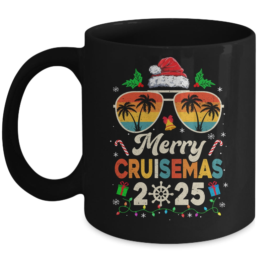 Merry Cruisemas 2025 Christmas Santa Reindeer Cruise Retro Mug | siriusteestore