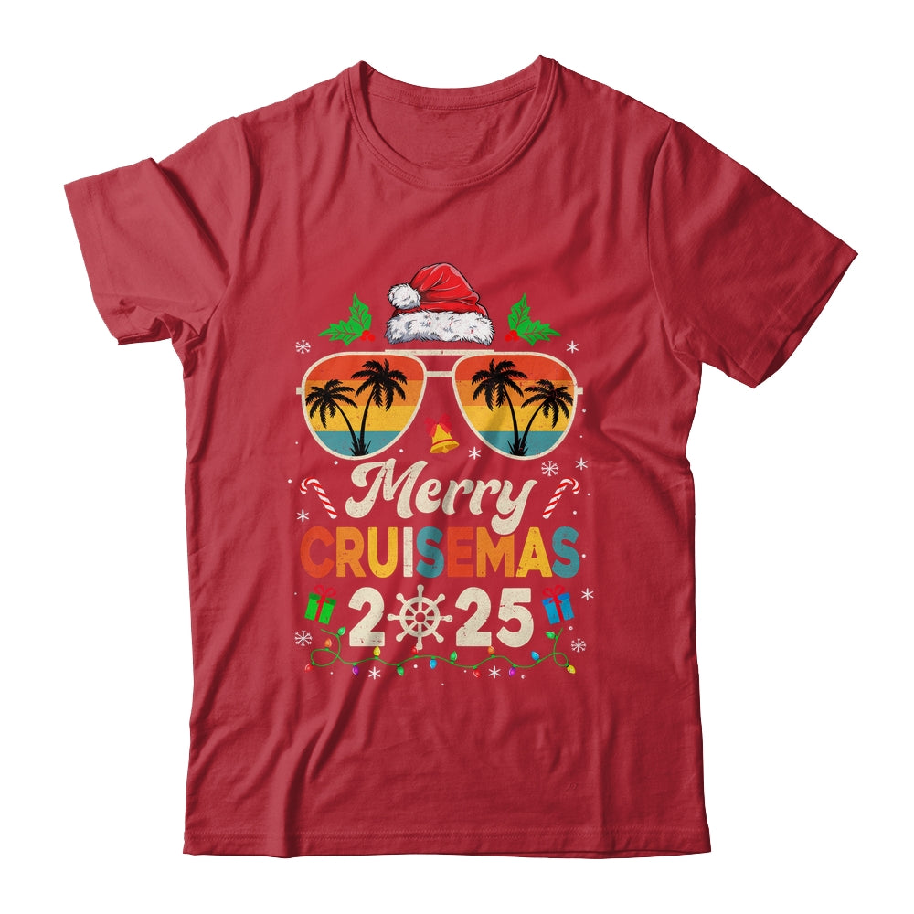 Merry Cruisemas 2025 Christmas Santa Reindeer Cruise Retro Shirt & Sweatshirt | siriusteestore