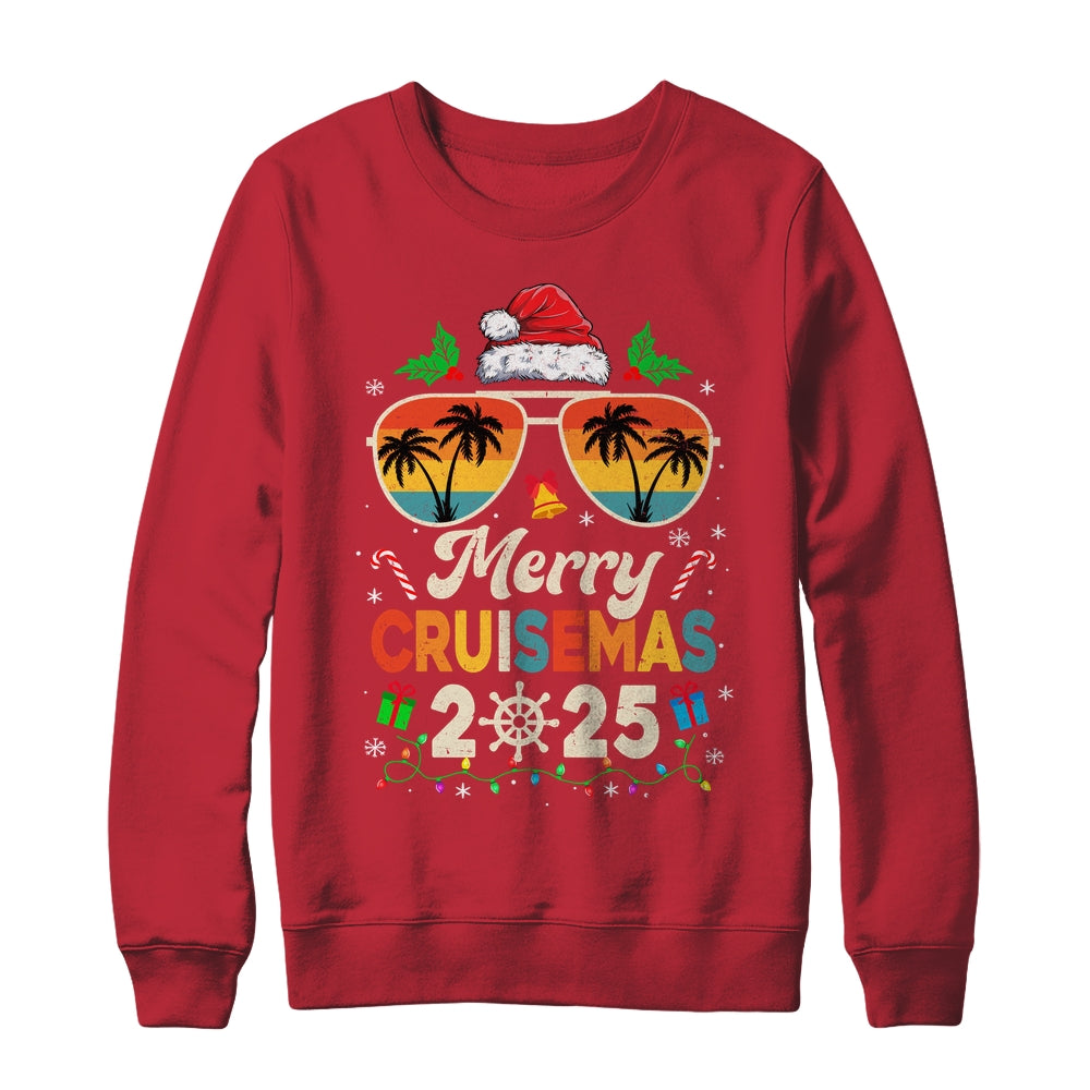 Merry Cruisemas 2025 Christmas Santa Reindeer Cruise Retro Shirt & Sweatshirt | siriusteestore