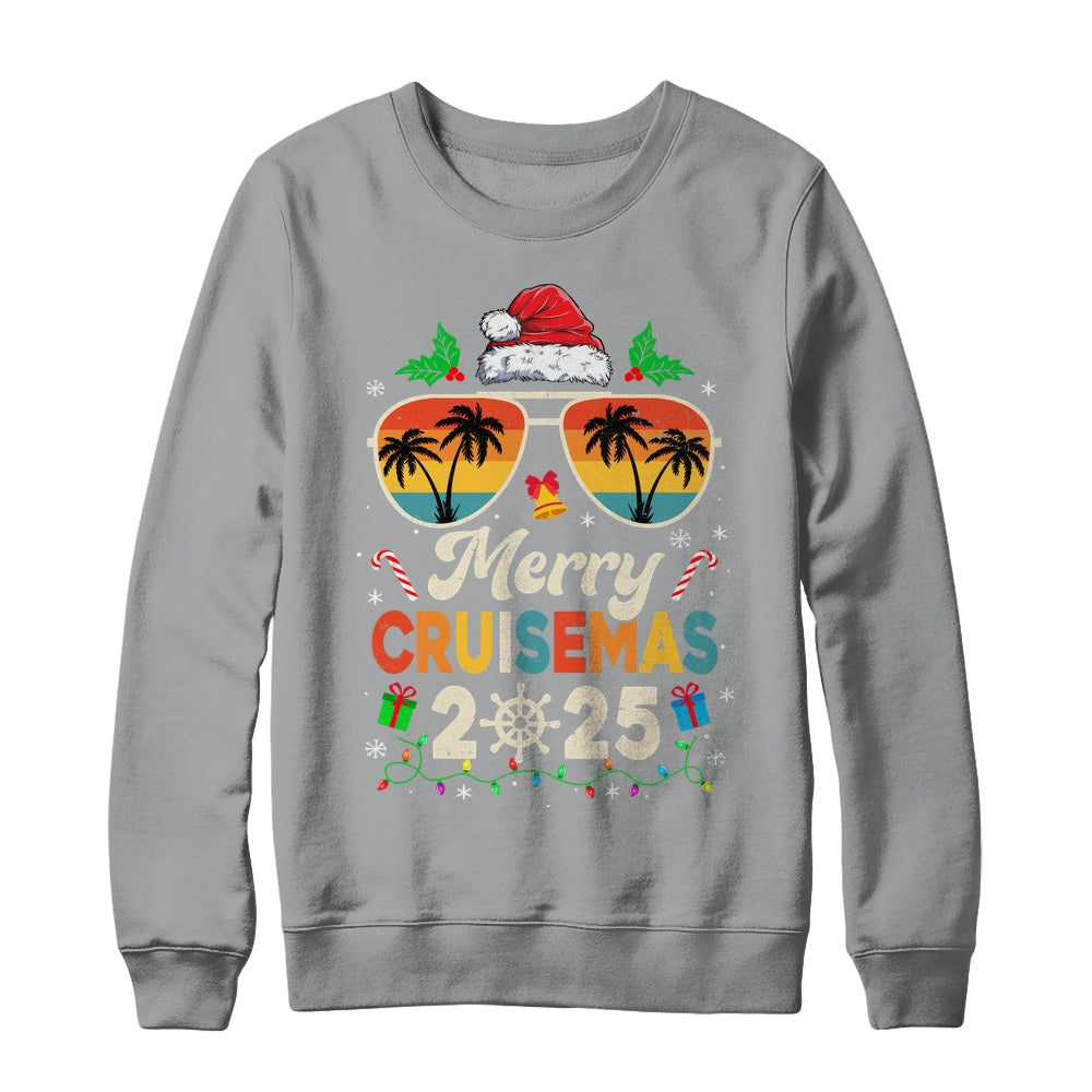 Merry Cruisemas 2025 Christmas Santa Reindeer Cruise Retro Shirt & Sweatshirt | siriusteestore