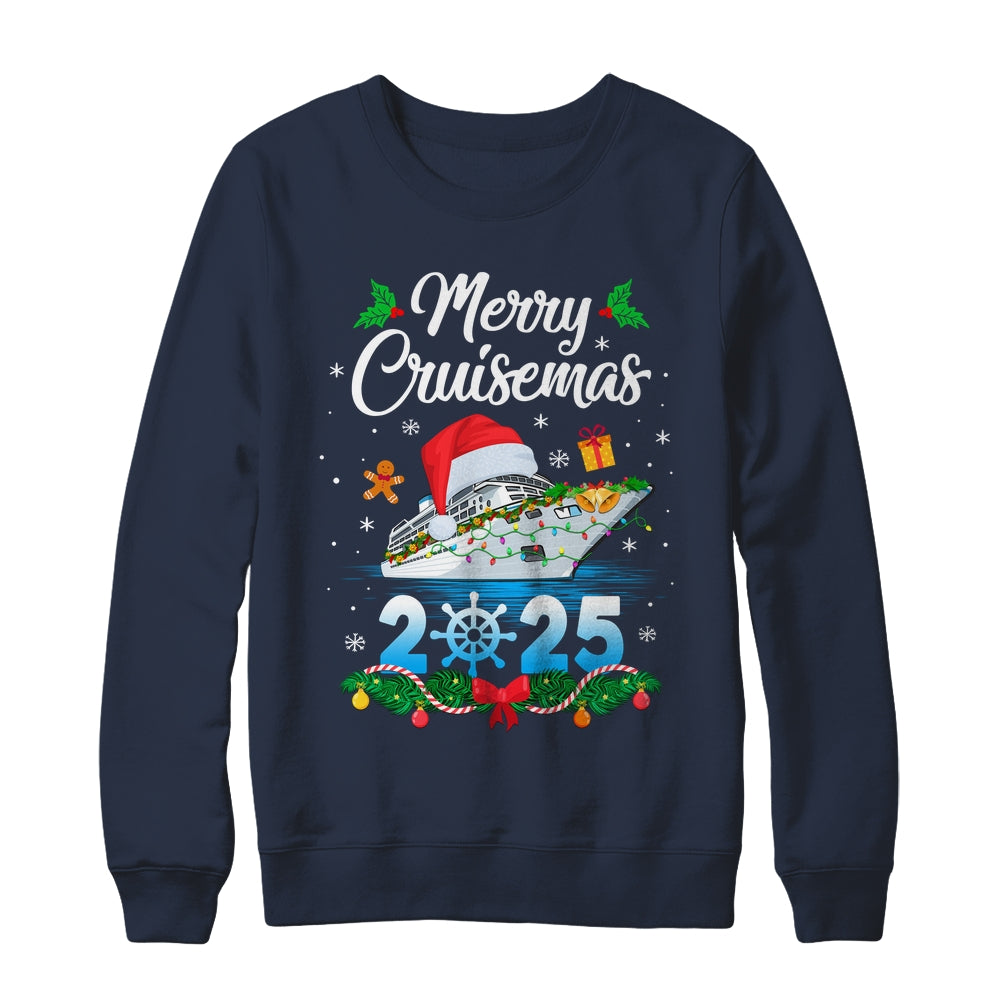 Merry Cruisemas 2025 Christmas Santa Reindeer Cruise Ship Shirt & Sweatshirt | siriusteestore