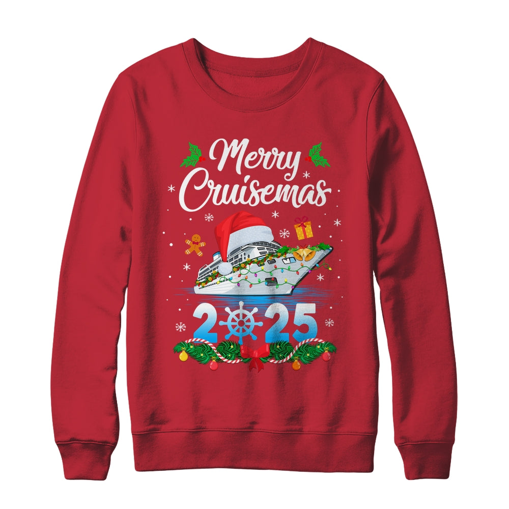 Merry Cruisemas 2025 Christmas Santa Reindeer Cruise Ship Shirt & Sweatshirt | siriusteestore