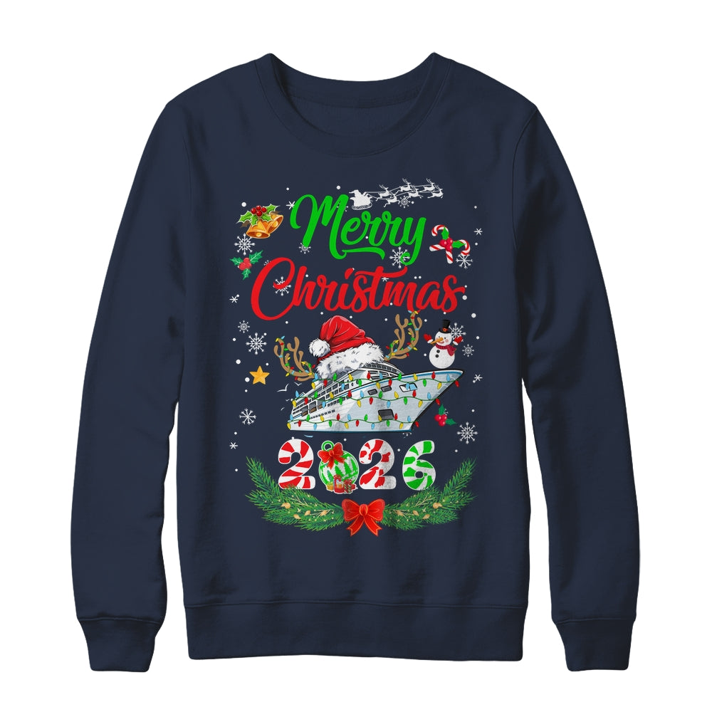Merry Cruisemas 2026 Christmas Santa Reindeer Cruise Funny Shirt & Sweatshirt | siriusteestore