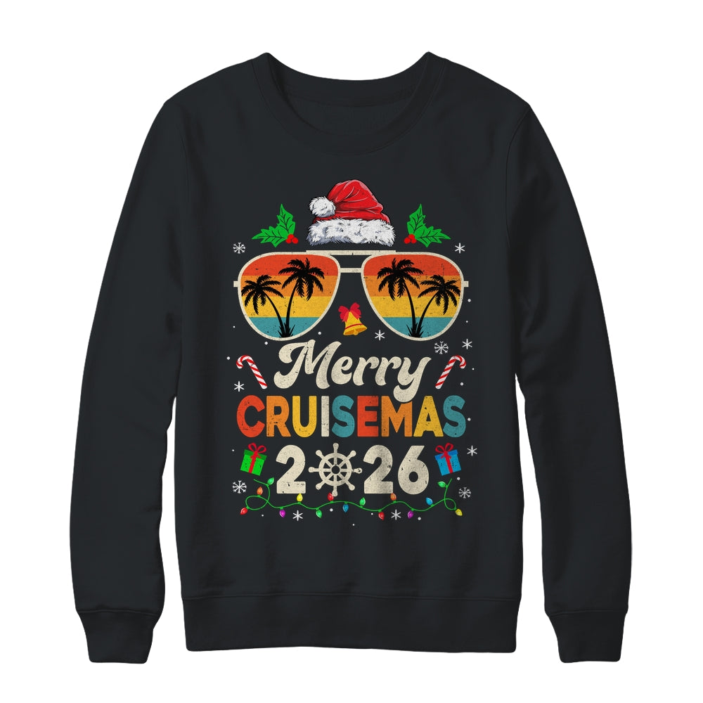 Merry Cruisemas 2026 Christmas Santa Reindeer Cruise Retro Shirt & Sweatshirt | siriusteestore