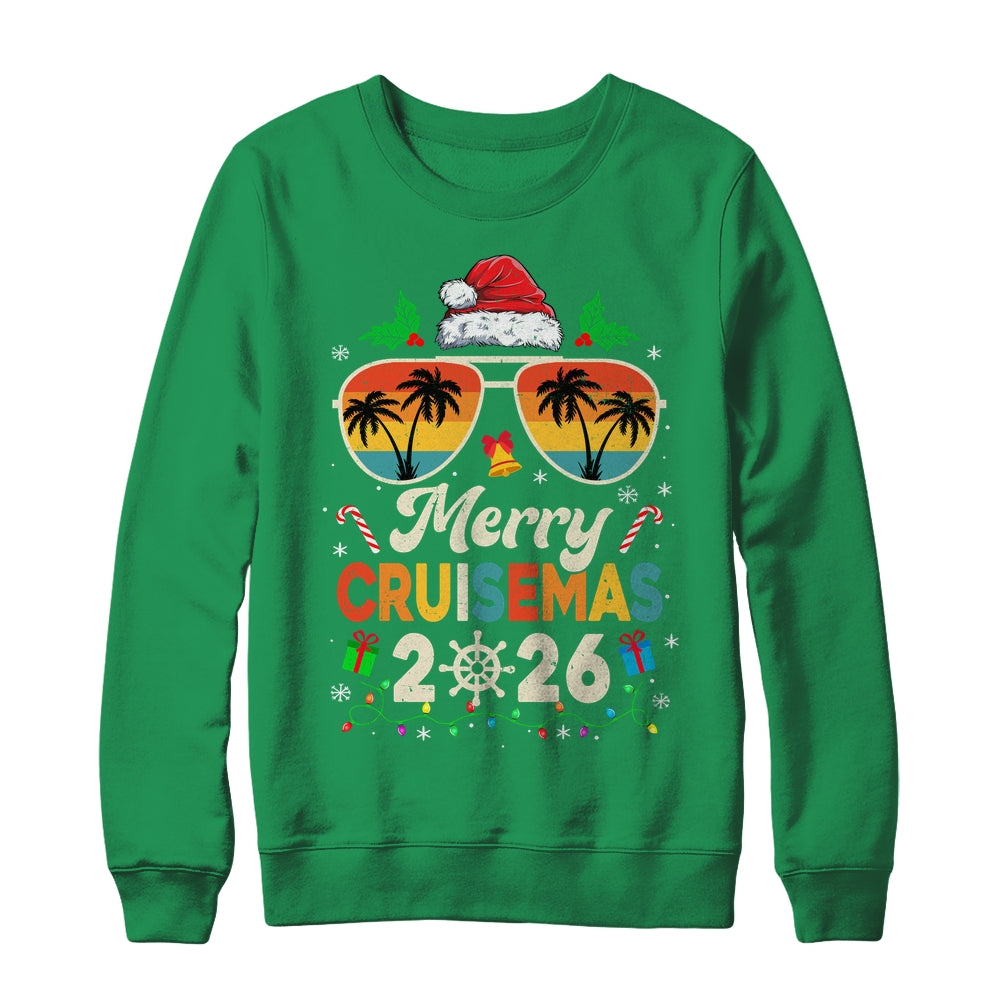 Merry Cruisemas 2026 Christmas Santa Reindeer Cruise Retro Shirt & Sweatshirt | siriusteestore