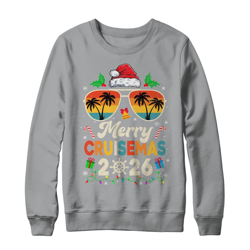 Merry Cruisemas 2026 Christmas Santa Reindeer Cruise Retro Shirt & Sweatshirt | siriusteestore