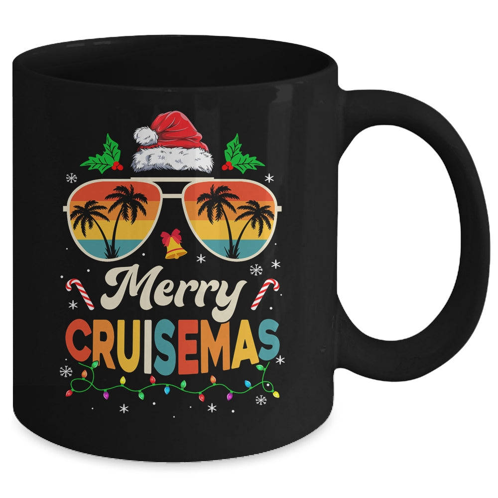 Merry Cruisemas Christmas Family Santa Reindeer Cruise Retro Mug | siriusteestore