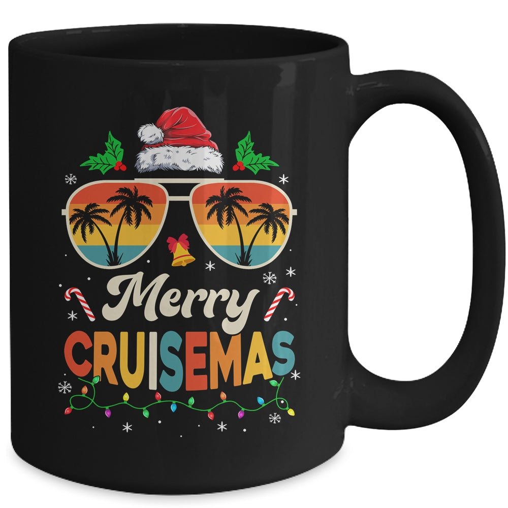 Merry Cruisemas Christmas Family Santa Reindeer Cruise Retro Mug | siriusteestore