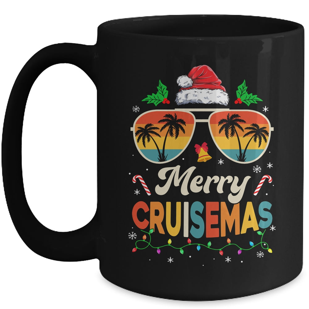 Merry Cruisemas Christmas Family Santa Reindeer Cruise Retro Mug | siriusteestore