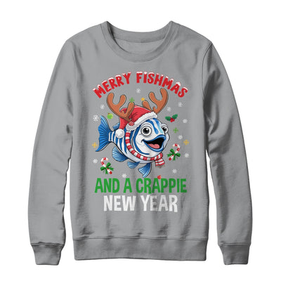 Merry Fishmas And A Crappie New Year Funny Fishing Pun Shirt & Sweatshirt | siriusteestore