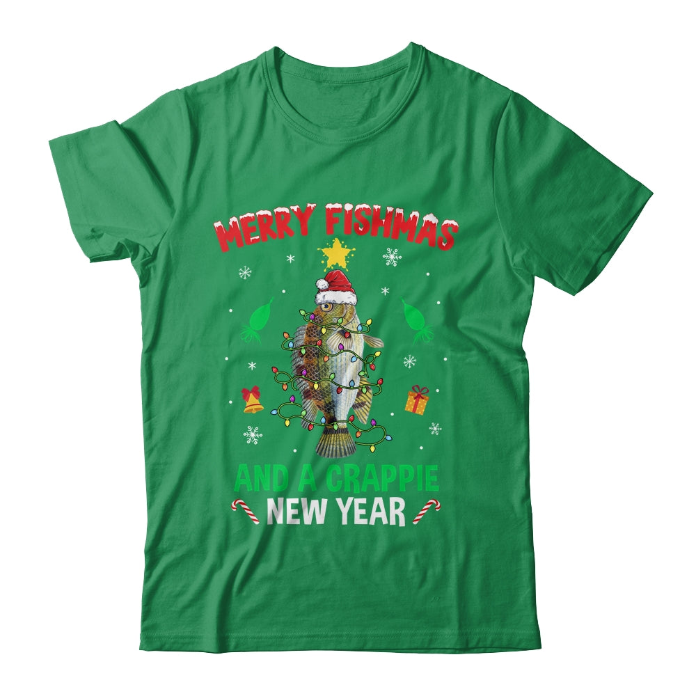 Merry Fishmas Crappie Christmas Tree Fishing Funny Xmas Shirt & Sweatshirt | siriusteestore
