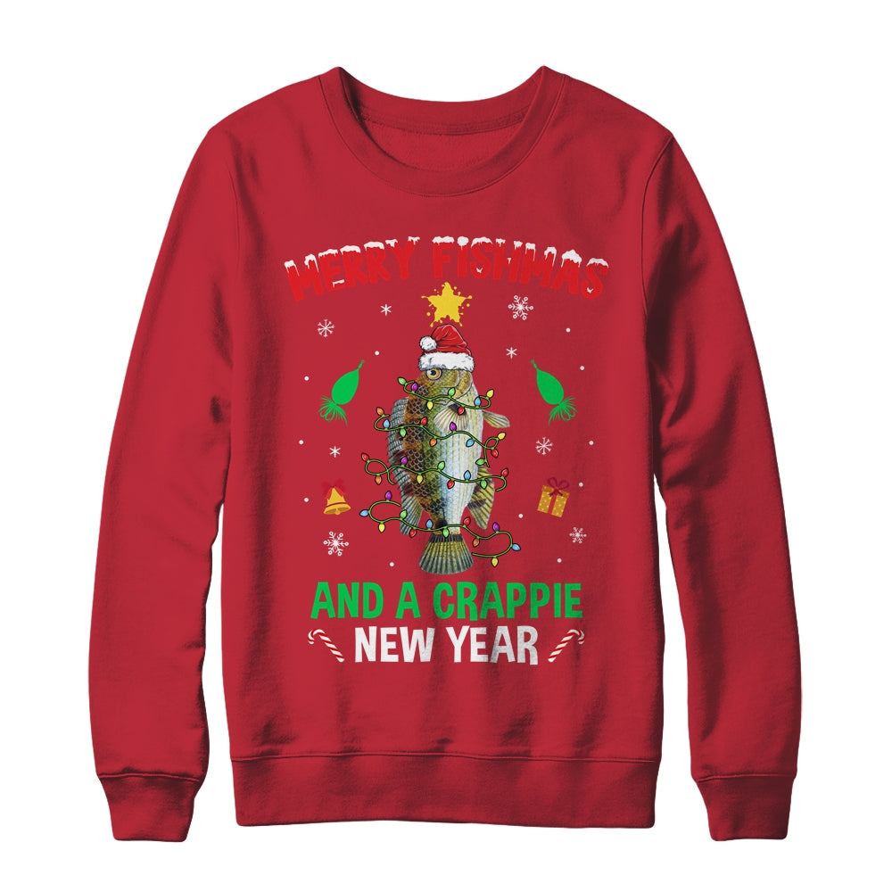 Merry Fishmas Crappie Christmas Tree Fishing Funny Xmas Shirt & Sweatshirt | siriusteestore