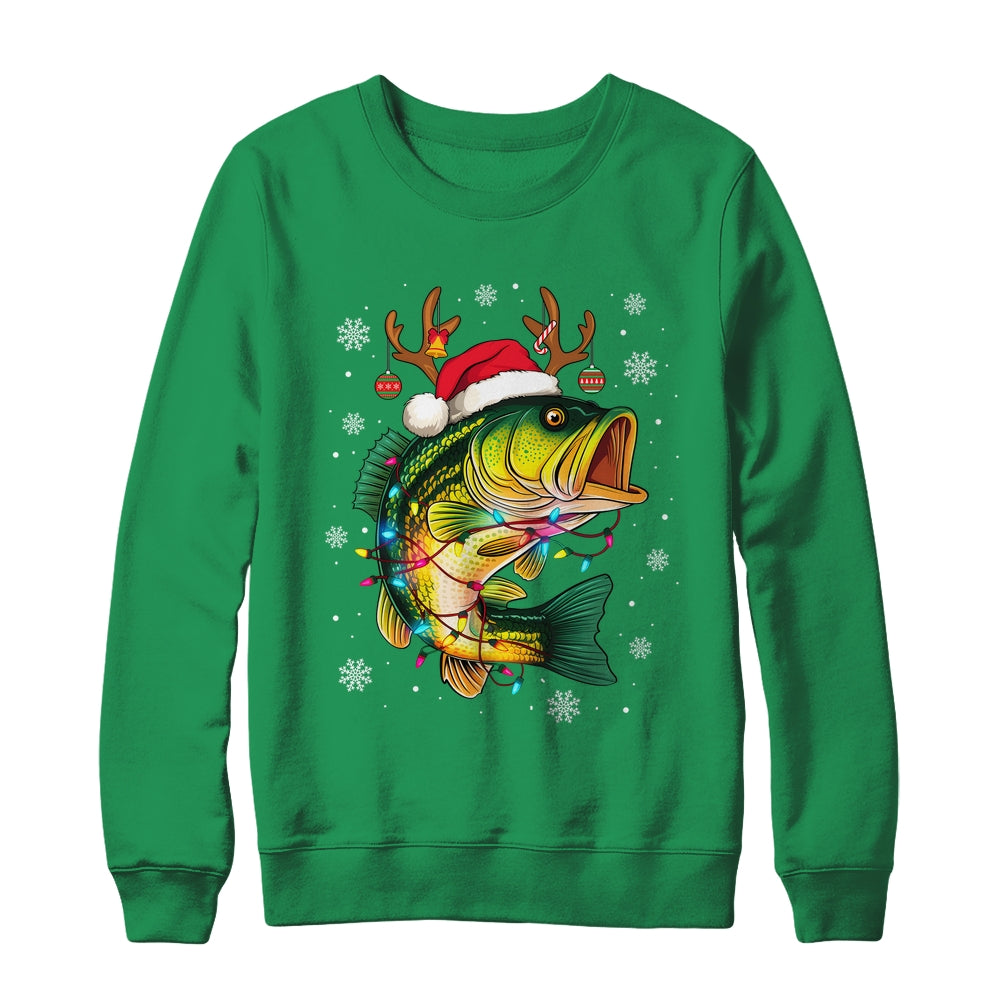 Merry Fishmas Santa Fishing Funny Fisherman Lovers Christmas Shirt & Sweatshirt | siriusteestore