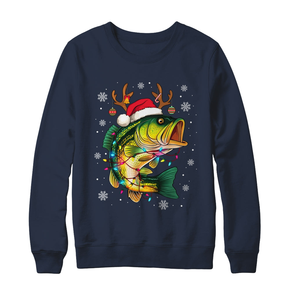 Merry Fishmas Santa Fishing Funny Fisherman Lovers Christmas Shirt & Sweatshirt | siriusteestore
