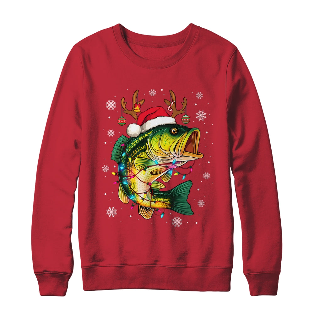 Merry Fishmas Santa Fishing Funny Fisherman Lovers Christmas Shirt & Sweatshirt | siriusteestore
