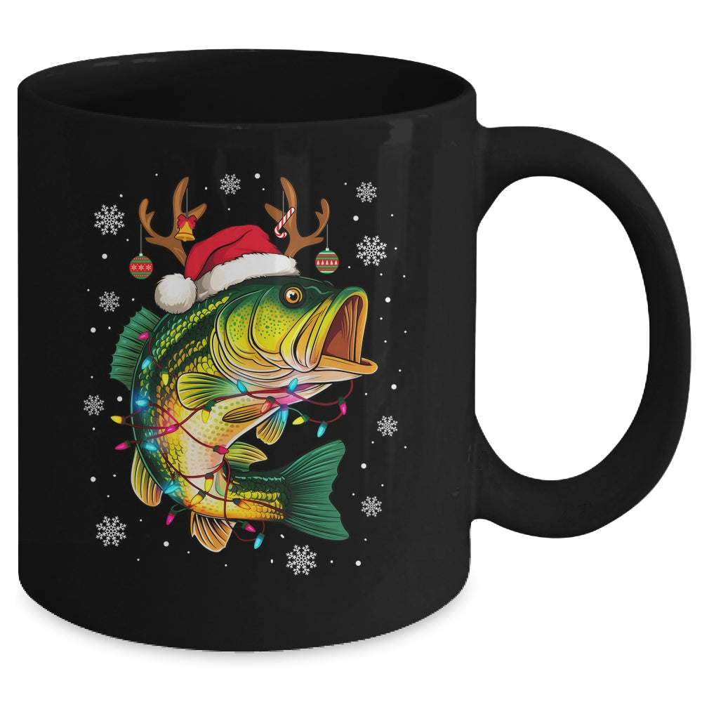 Merry Fishmas Santa Fishing Funny Fisherman Lovers Christmas Mug | siriusteestore