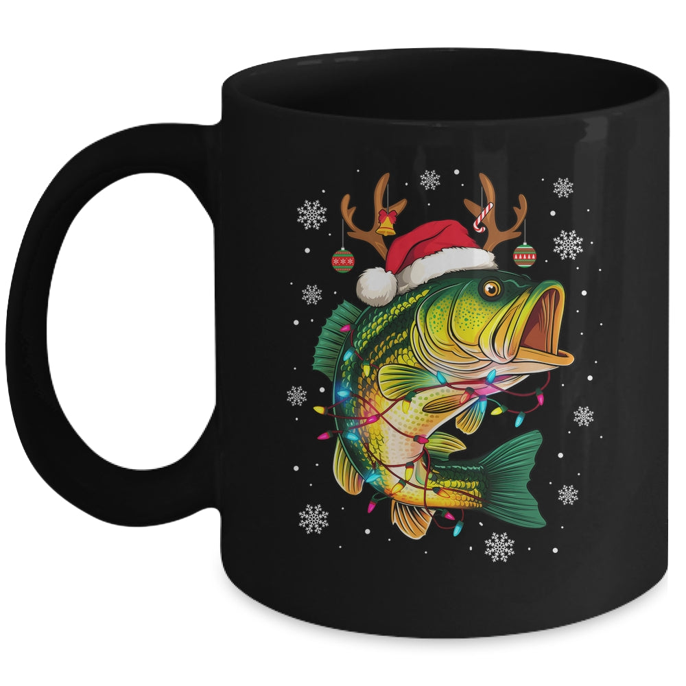 Merry Fishmas Santa Fishing Funny Fisherman Lovers Christmas Mug | siriusteestore