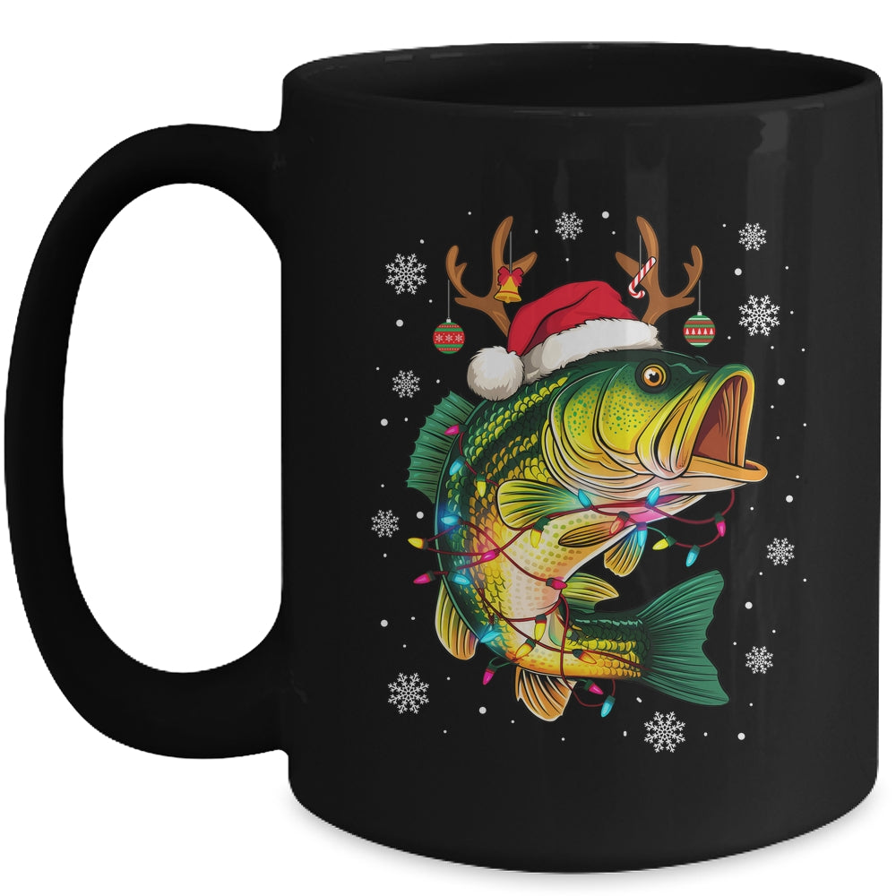 Merry Fishmas Santa Fishing Funny Fisherman Lovers Christmas Mug | siriusteestore