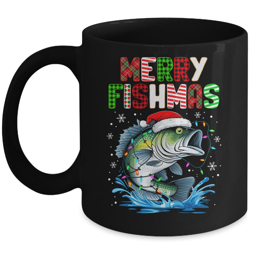 Merry Fishmas Santa Fishing Lovers Funny Fisherman Christmas Mug | siriusteestore