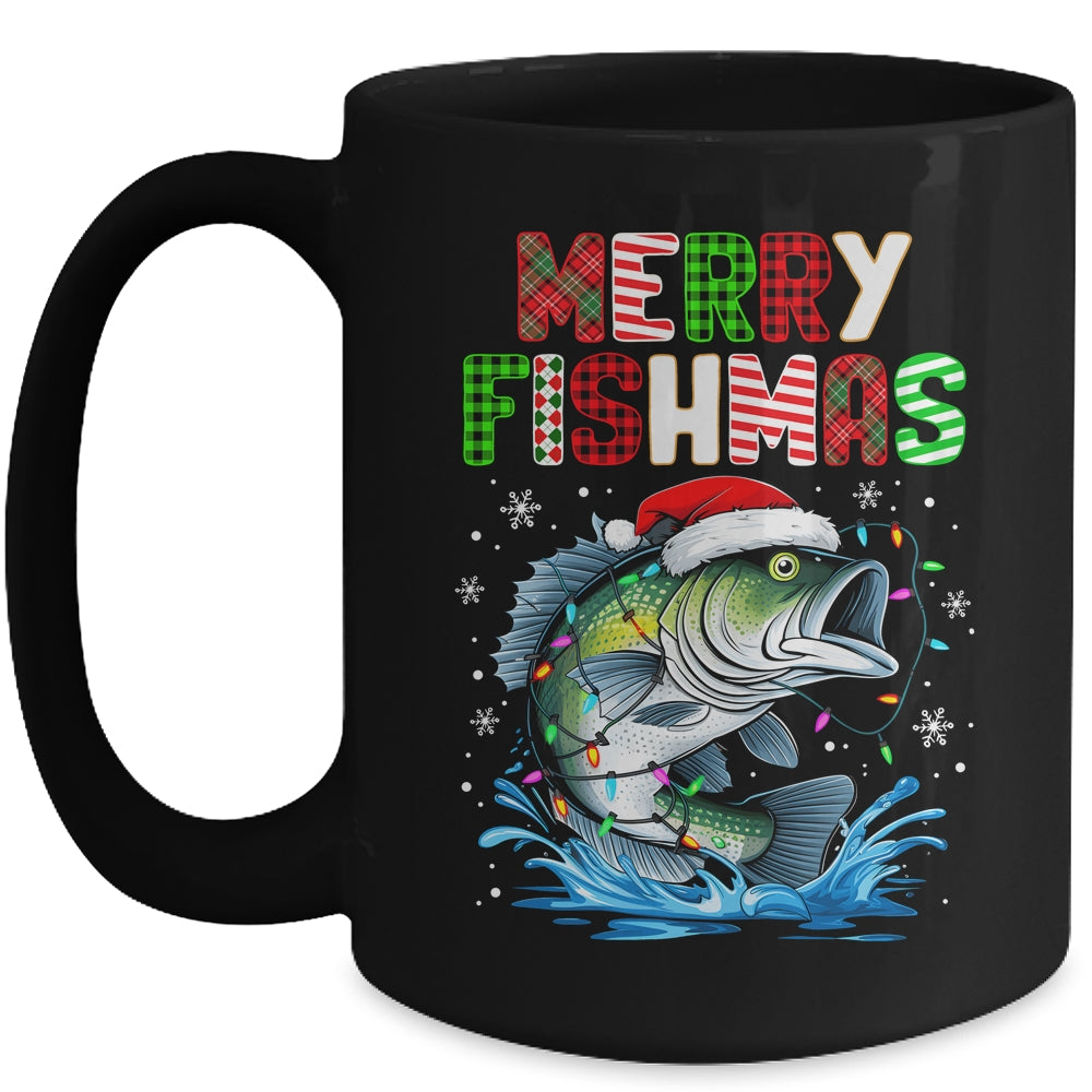Merry Fishmas Santa Fishing Lovers Funny Fisherman Christmas Mug | siriusteestore