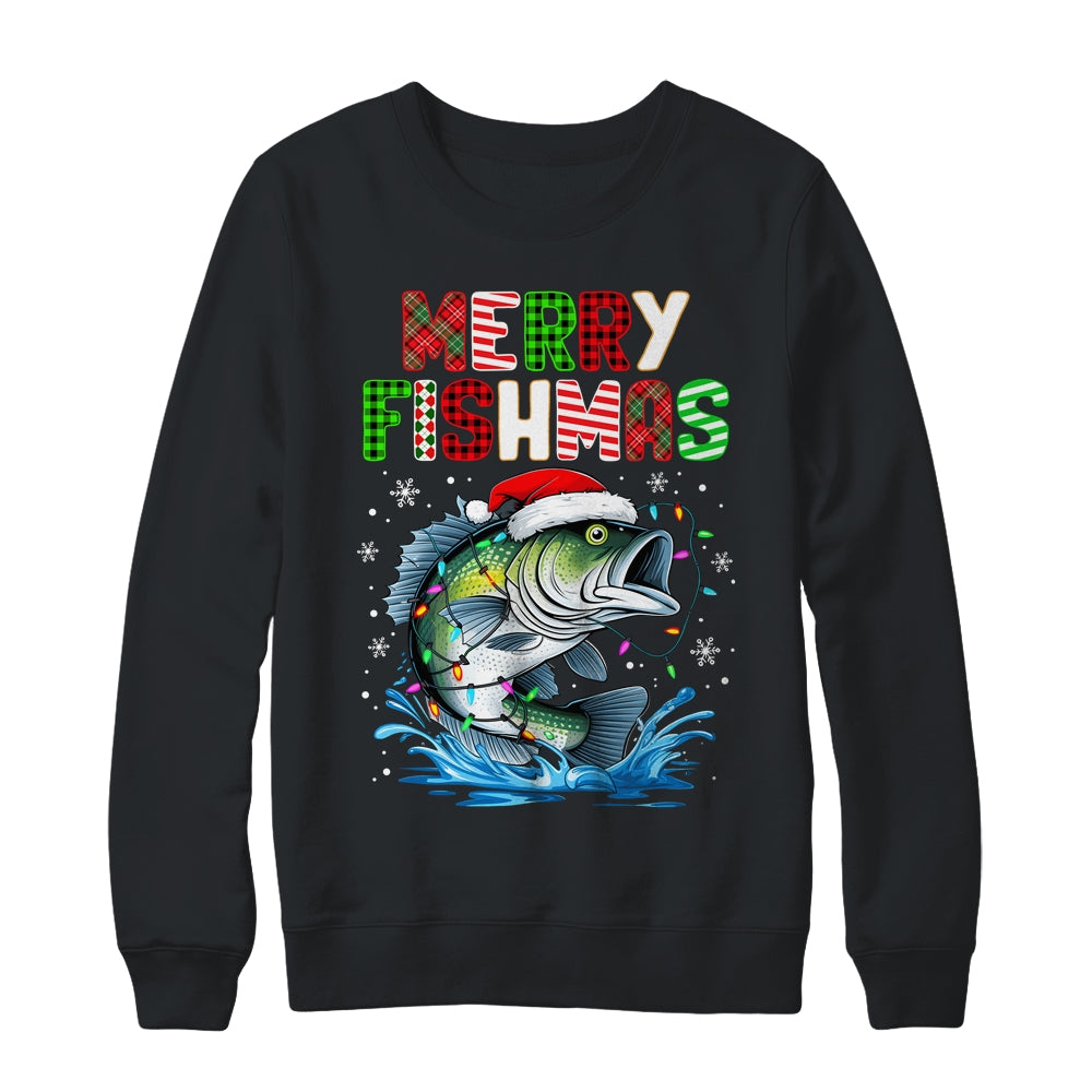 Merry Fishmas Santa Fishing Lovers Funny Fisherman Christmas Shirt & Sweatshirt | siriusteestore
