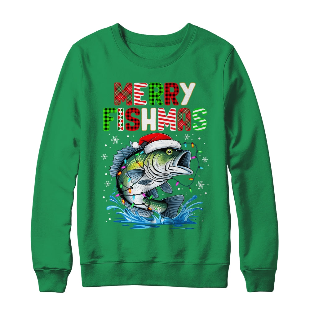 Merry Fishmas Santa Fishing Lovers Funny Fisherman Christmas Shirt & Sweatshirt | siriusteestore