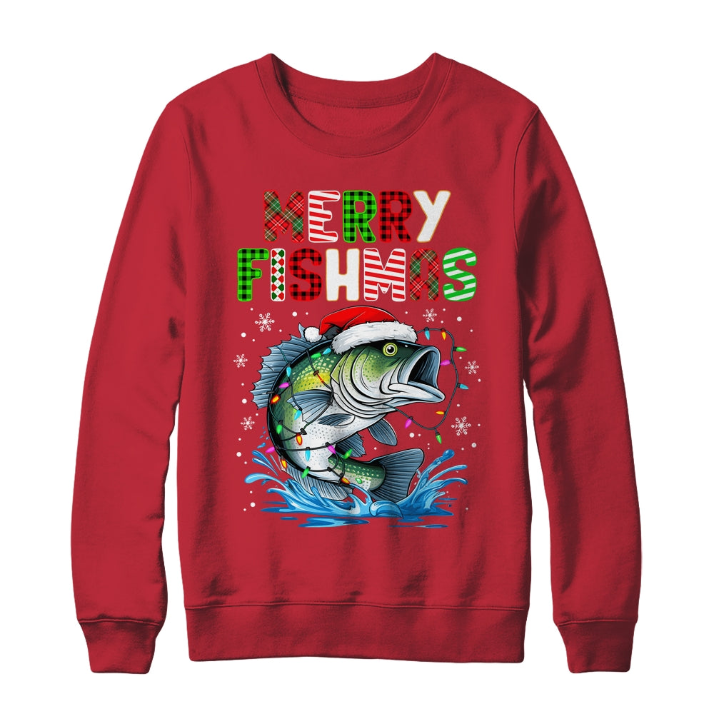 Merry Fishmas Santa Fishing Lovers Funny Fisherman Christmas Shirt & Sweatshirt | siriusteestore