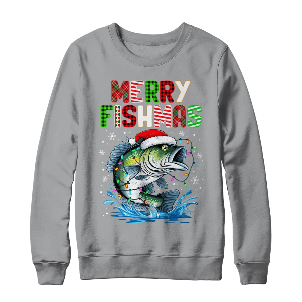 Merry Fishmas Santa Fishing Lovers Funny Fisherman Christmas Shirt & Sweatshirt | siriusteestore
