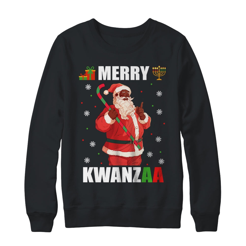 Merry Kwanzaa Santa Black Christmas African American Shirt & Sweatshirt | siriusteestore