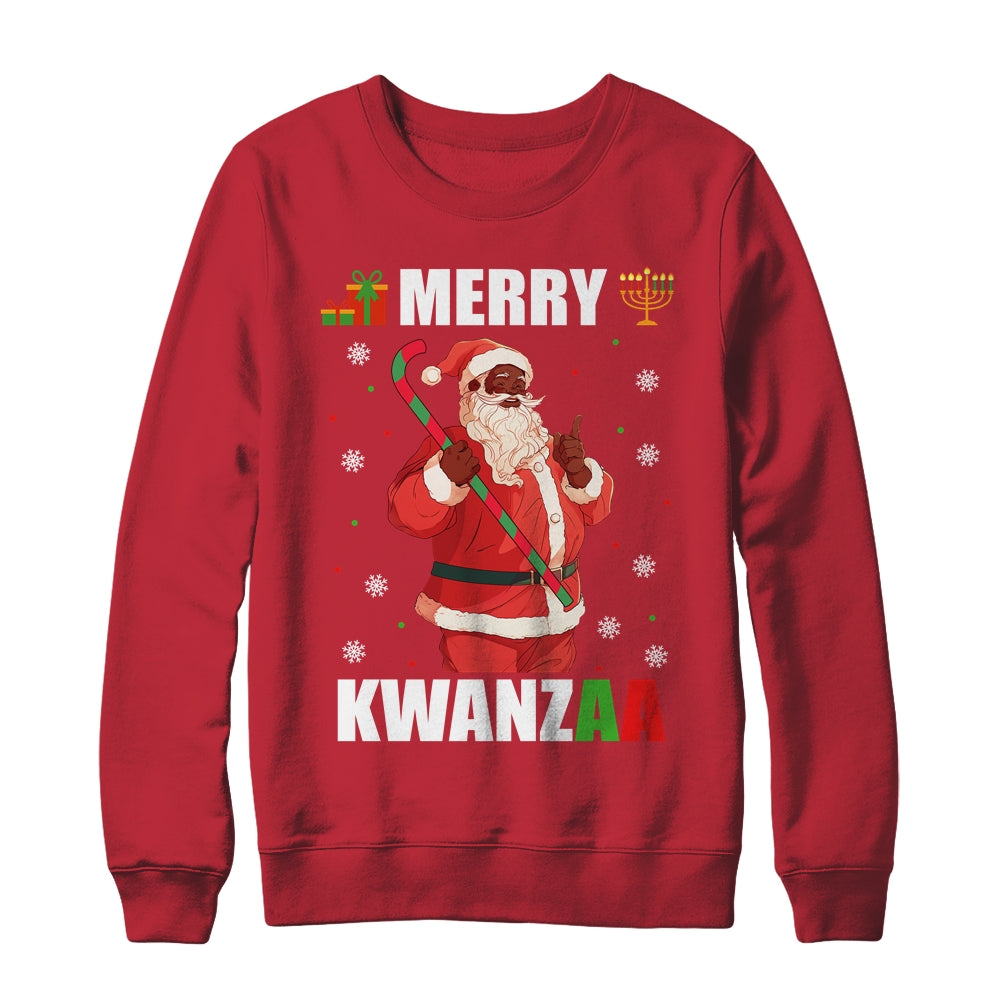 Merry Kwanzaa Santa Black Christmas African American Shirt & Sweatshirt | siriusteestore