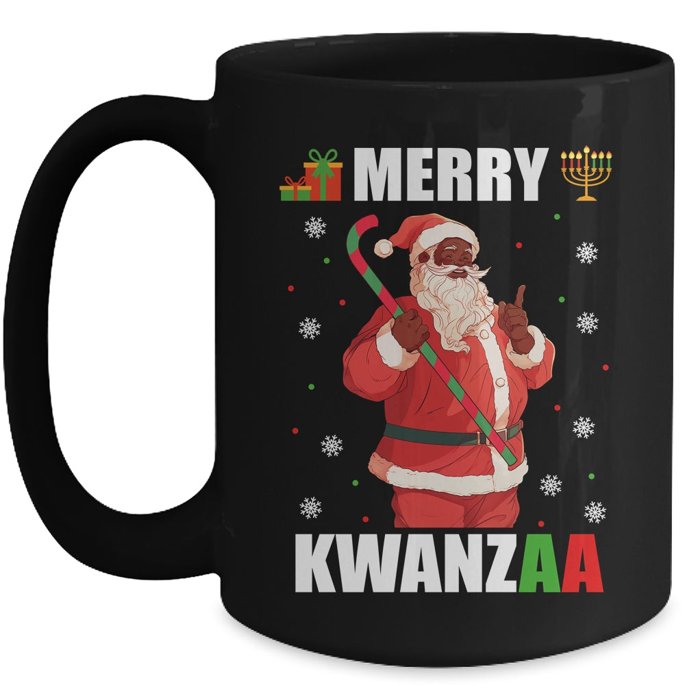 Merry Kwanzaa Santa Black Christmas African American Mug | siriusteestore
