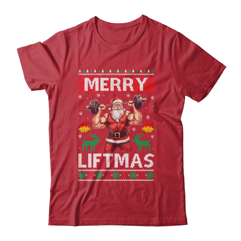 Merry Liftmas Santa Claus Fitness Gym Christmas Ugly Shirt & Sweatshirt | siriusteestore