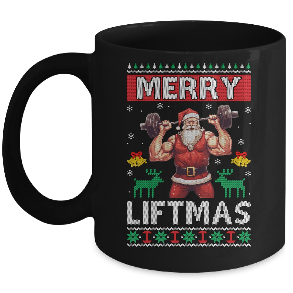 Merry Liftmas Santa Claus Fitness Gym Christmas Ugly Mug | siriusteestore