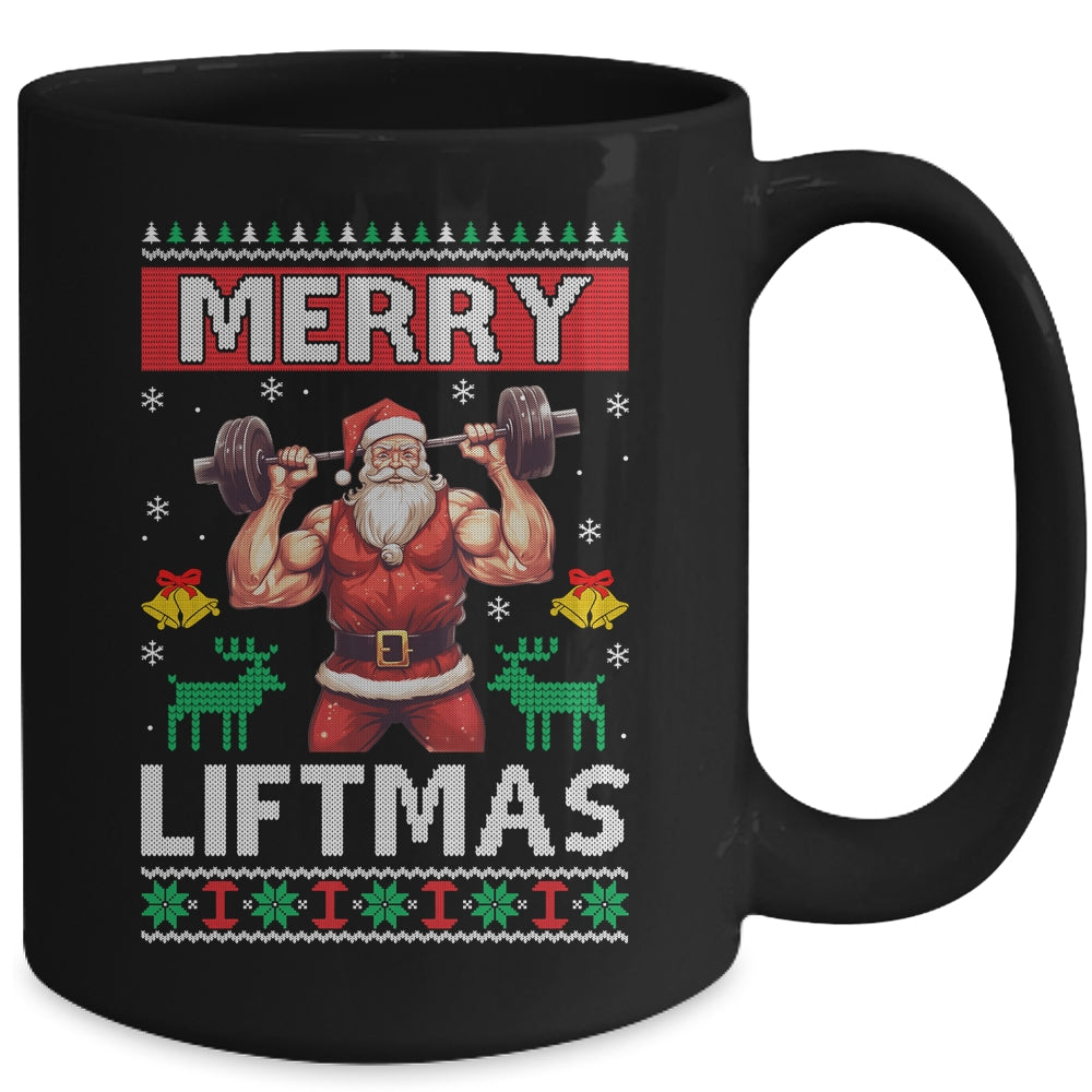 Merry Liftmas Santa Claus Fitness Gym Christmas Ugly Mug | siriusteestore