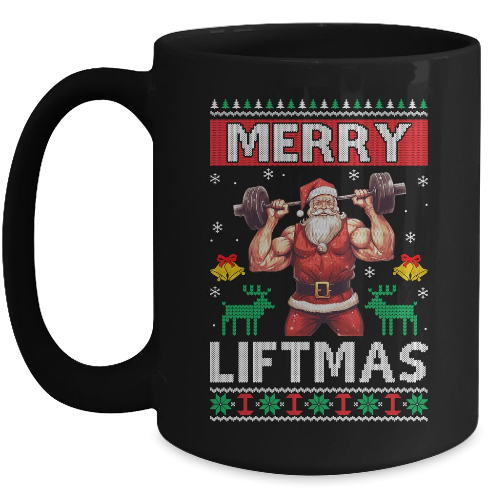 Merry Liftmas Santa Claus Fitness Gym Christmas Ugly Mug | siriusteestore