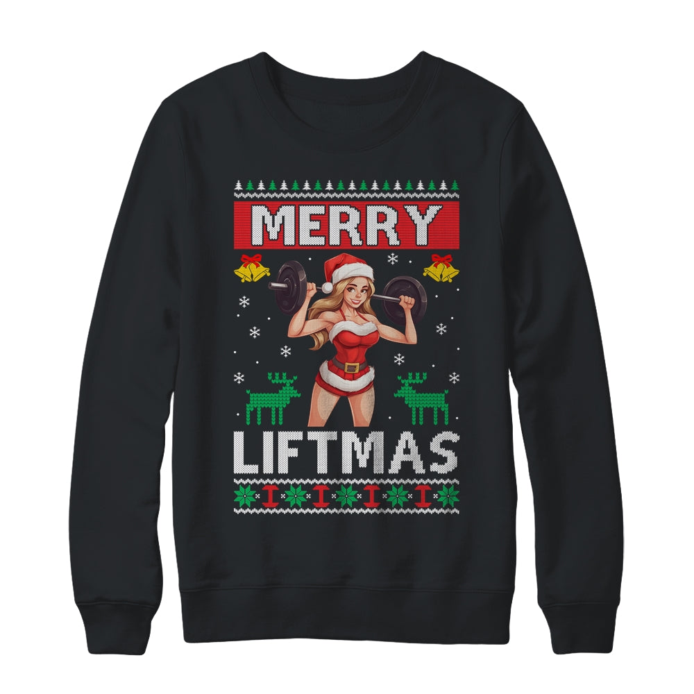 Merry Liftmas Ugly Christmas Miss Santa Gym Workout Shirt & Sweatshirt | siriusteestore