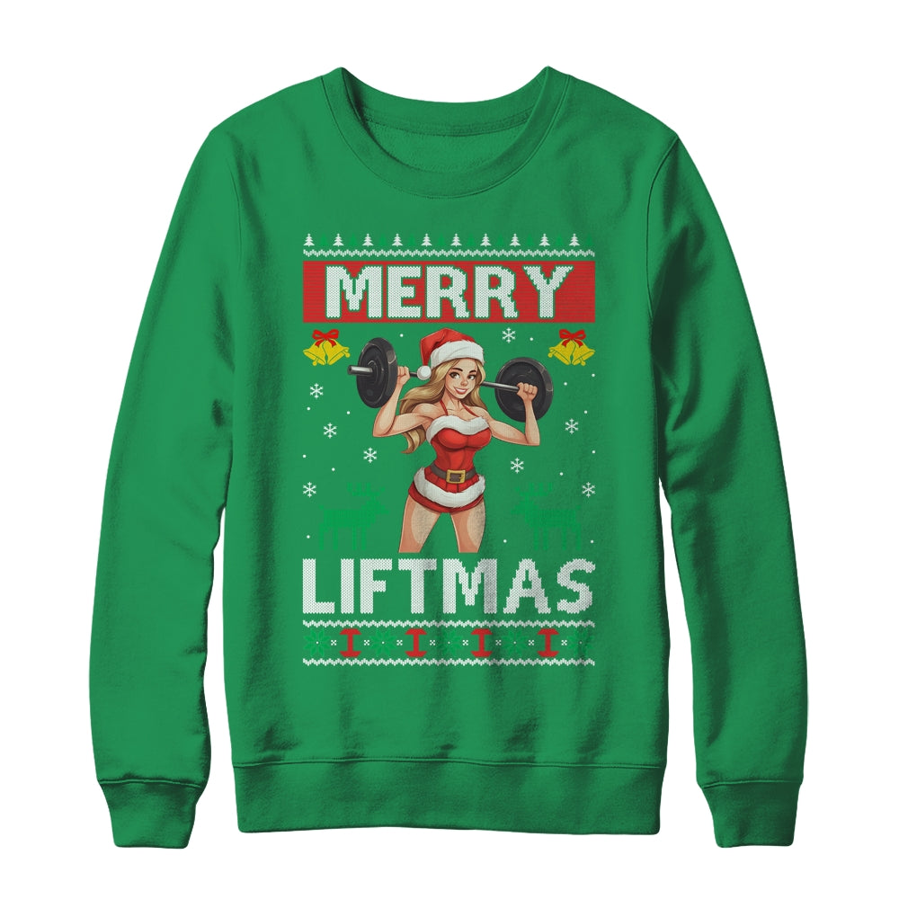 Merry Liftmas Ugly Christmas Miss Santa Gym Workout Shirt