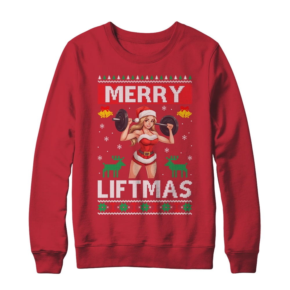 Merry Liftmas Ugly Christmas Miss Santa Gym Workout Shirt & Sweatshirt | siriusteestore