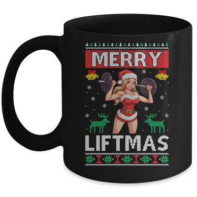 Merry Liftmas Ugly Christmas Miss Santa Gym Workout Mug | siriusteestore