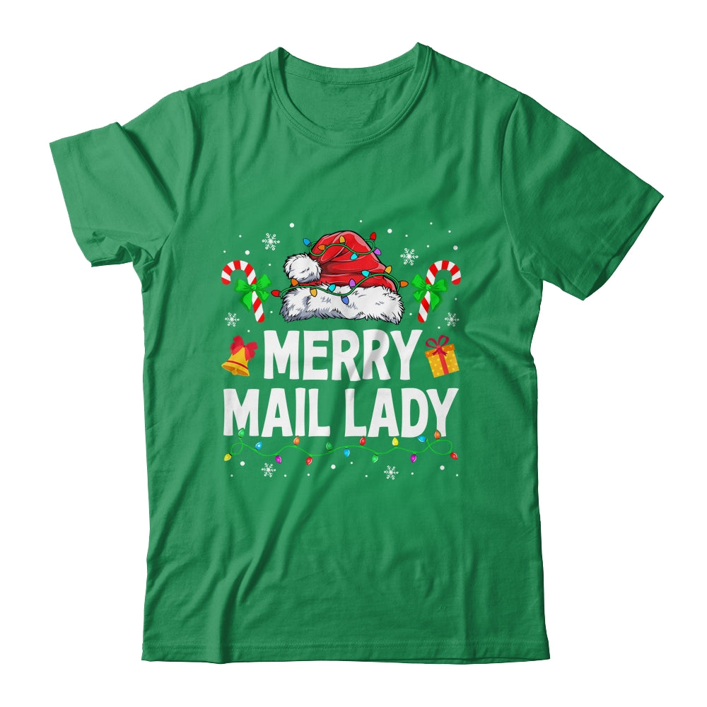 Merry Mail Lady Christmas Santa Postal Worker Mail Carrier Shirt & Sweatshirt | siriusteestore