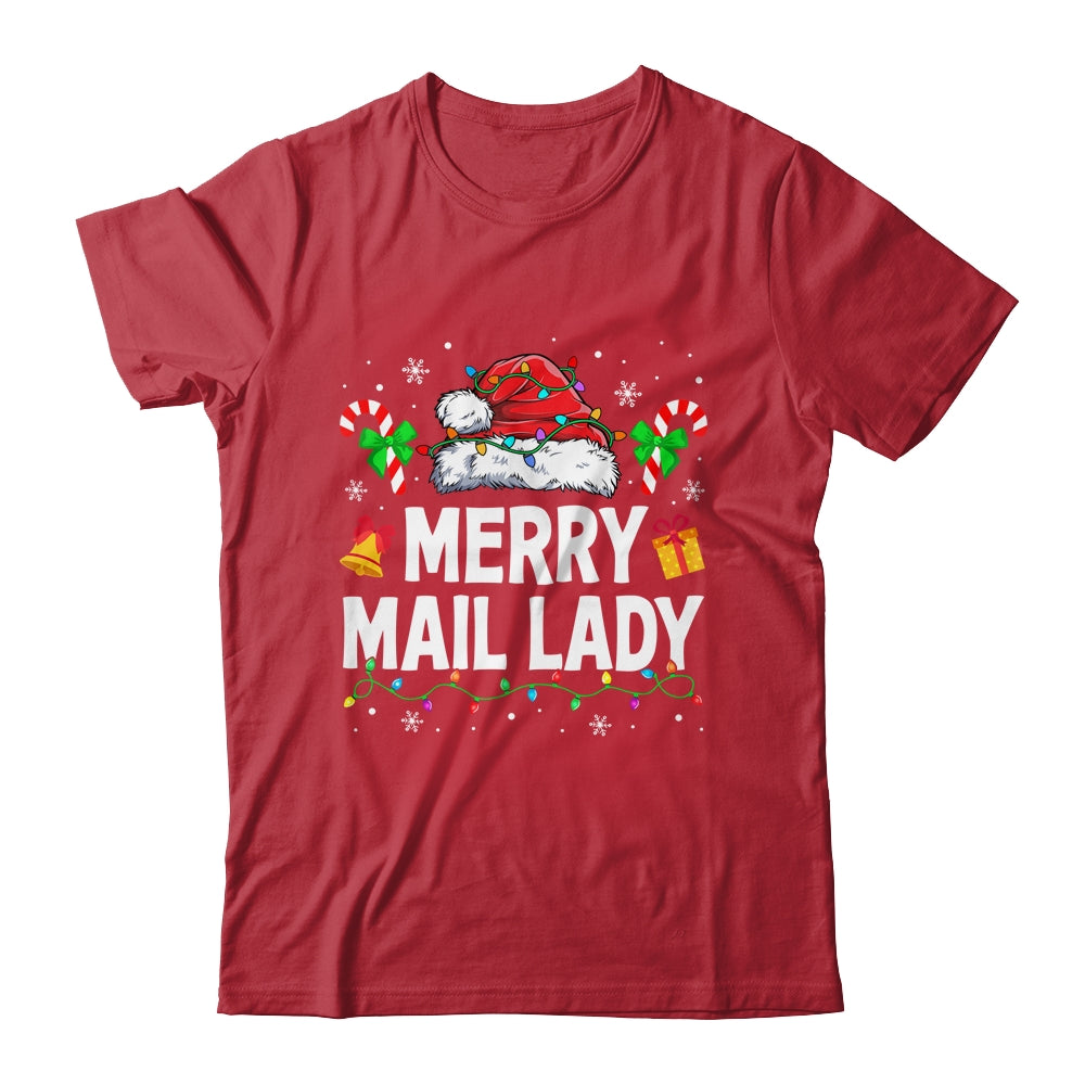 Merry Mail Lady Christmas Santa Postal Worker Mail Carrier Shirt & Sweatshirt | siriusteestore