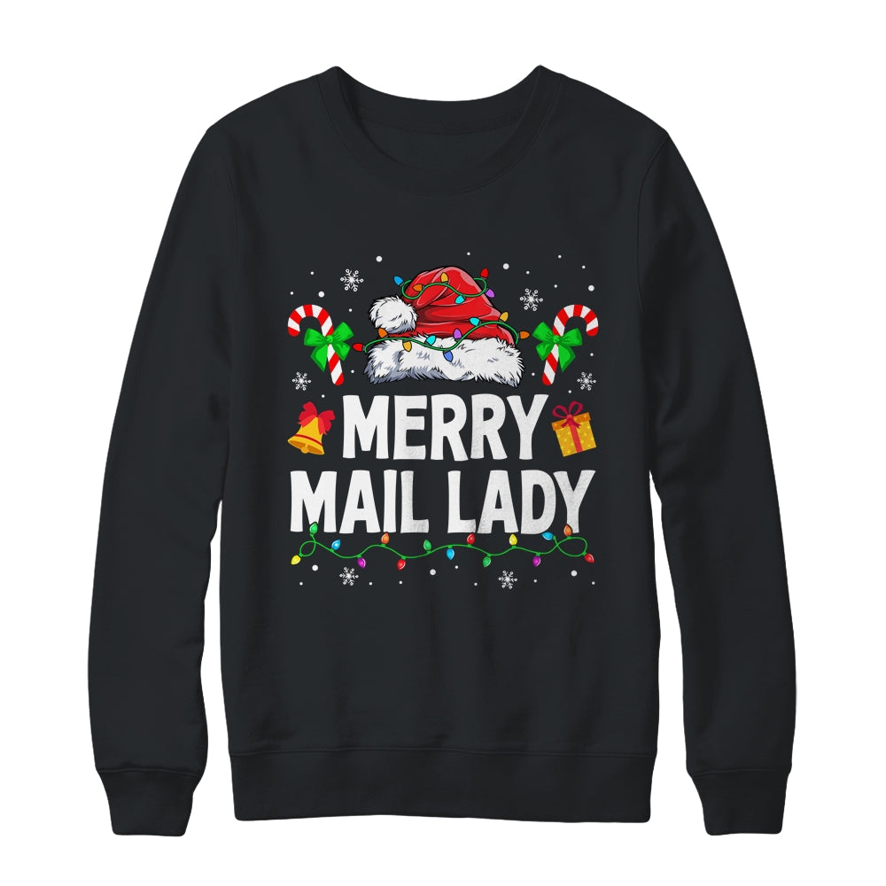 Merry Mail Lady Christmas Santa Postal Worker Mail Carrier Shirt & Sweatshirt | siriusteestore