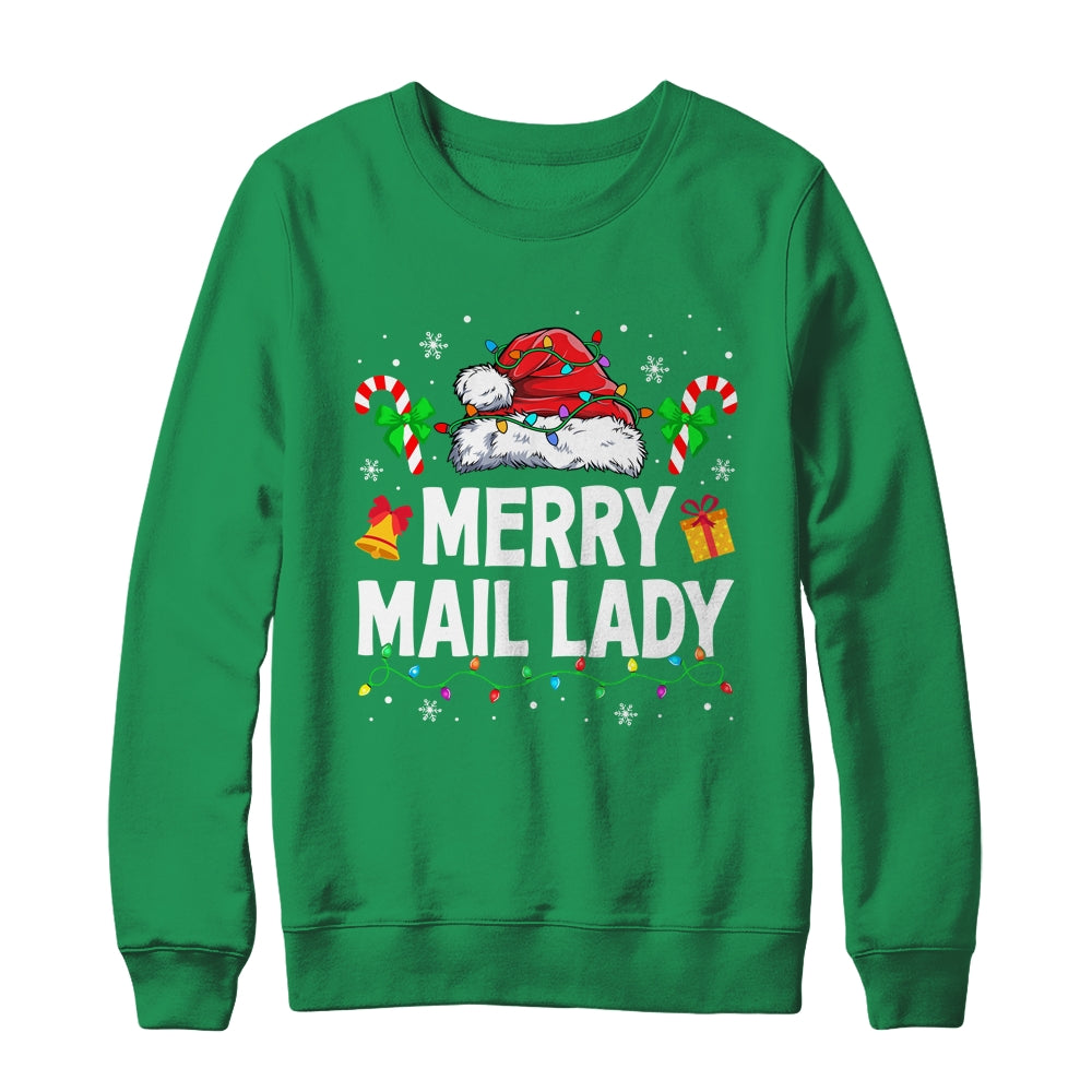 Merry Mail Lady Christmas Santa Postal Worker Mail Carrier Shirt & Sweatshirt | siriusteestore