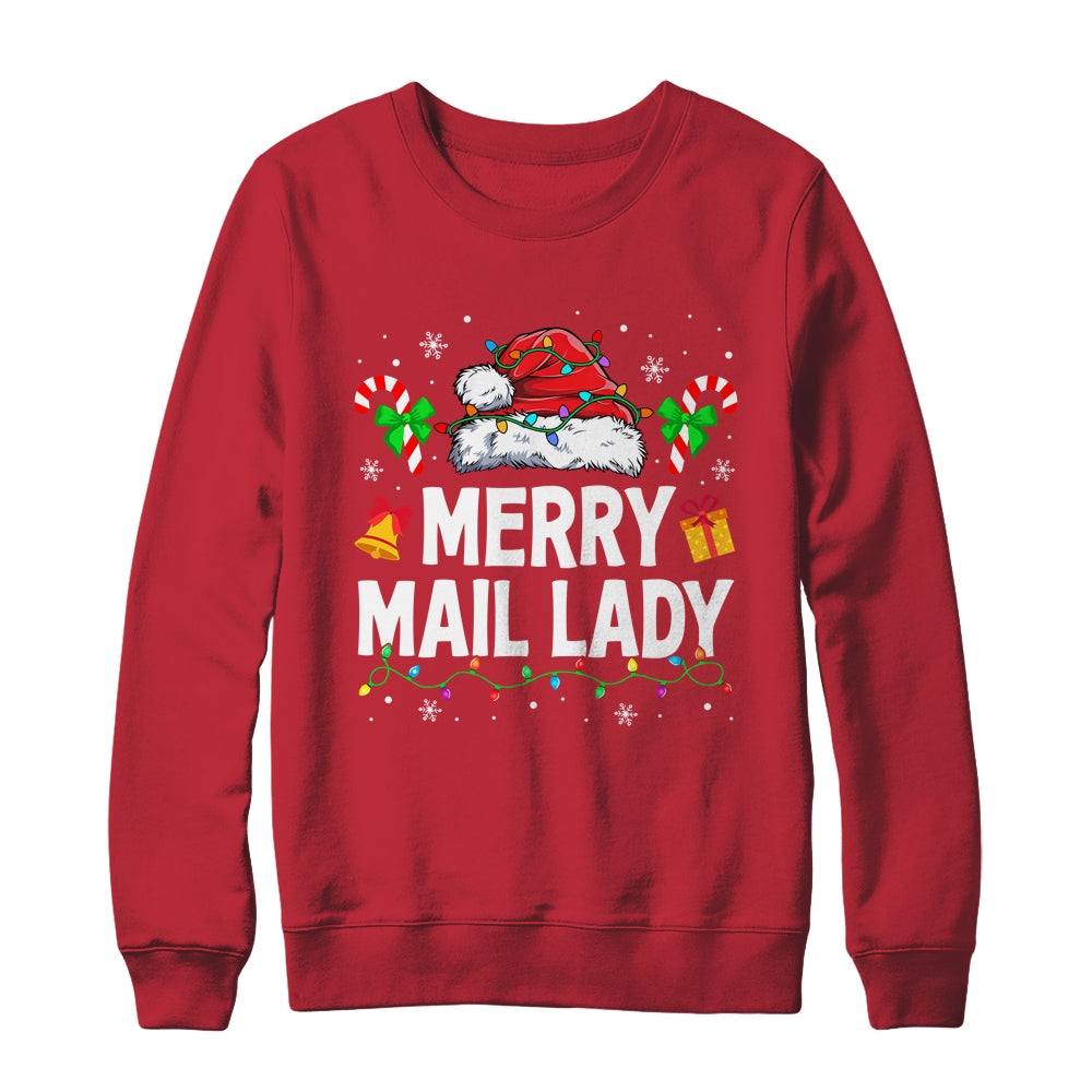 Merry Mail Lady Christmas Santa Postal Worker Mail Carrier Shirt & Sweatshirt | siriusteestore