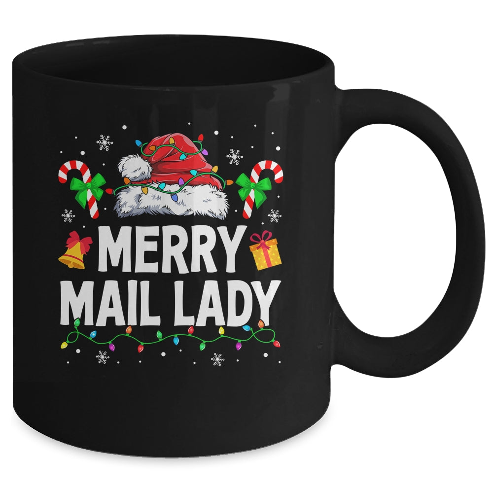 Merry Mail Lady Christmas Santa Postal Worker Mail Carrier Mug | siriusteestore