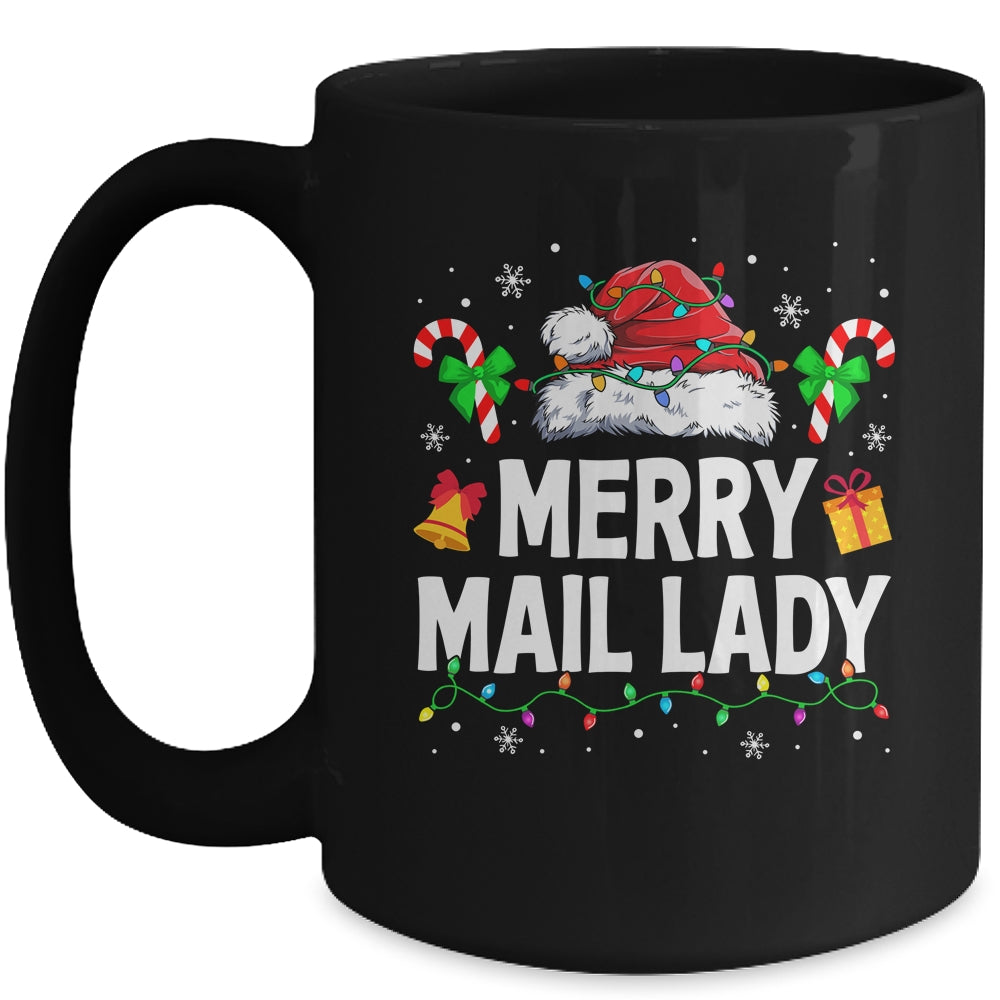 Merry Mail Lady Christmas Santa Postal Worker Mail Carrier Mug | siriusteestore